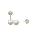 ホワイト系6mm淡水真珠K18ピア...