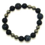 天眼石&オニキス&パイライト強力ブレスレット8月誕生石18...