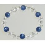 印象的ブルーAAカイヤナイト8mm&水晶ブレスレット16.5cm4...
