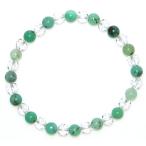 優しいグリーンのクリソプレーズ＆水晶ブレスレット15cm16.5cm18c...
