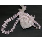 クンツァイトロングタンブル＆水晶チップネックレス50cm4月誕生石クリスタ...