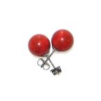 直径10mmアフリカンコーラルチタンピアス3月誕生石ギフト天然石ジュエリー...