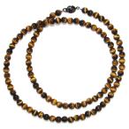 AAAグレードタイガーアイネックレス6mm60cm10月誕生石ギフトプレゼ...