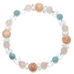 ピンクオパール&アマゾナイトのパステルブレスレット16.5cm5月...