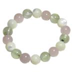 プレナイト&ローズクォーツ&マザーオブパール愛のブレスレッ...