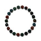 緑に赤ブラッドストーン6mmカット水晶ブレスレット