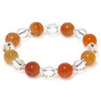 カーネリアン&水晶愛情ブレスレット18cm4月7月誕生石ギフト数珠...