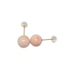 天然珊瑚10mmK18YGピアス3月誕生石コーラル天然石アクセサリーメンズ...