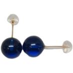 直径9mmアンバーK10YGピアス6月誕生石天然石メンズレディースアクセサリー