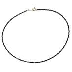 きらり輝くブラックスピネルラウンドカット2mmチョーカーネックレスSV92...