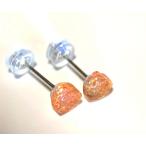 ハートのサンストーンステンレスピアス