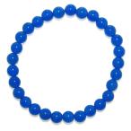 鮮やか直径6ミリブルーメノウブレスレットブルーアゲートブルーカルセドニーパ...