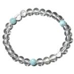 AAラリマー＆水晶6mmブレスレット4月6月15cm16.5cm18cmギ...