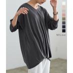 カットソー トップス Vネック ロンT レディース 長袖 ゆったり Tシャツ 裾タック 40代 大きいサイズ C3995