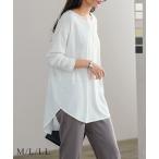 ラウンドビッグチュニックロンT レディース 春 Tシャツ 長袖 カットソー ゆったり チュニック 40代 50代 30代 インナー C5636