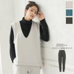ショッピング神戸 レタス ベスト レディース トップス レイヤー 秋冬 Vネック スウェット ゆったり リラックス C5805