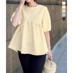 ブラウス レディース ぽこぽこ ポコポコ 5分袖 夏 40代 50代 30代 ペプラム 上品 フェミニン C6339