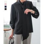 ブラウス レディース トップス シャツ フォーマル 長袖 白 オフィス リボン ボウタイブラウス 30代 40代 50代 高身長 黒 C6638