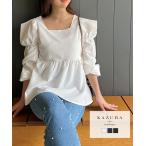 kazuhaさんコラボ ブラウス レディース 長袖 上品 ペプラム 40代 50代 30代 かずは きれいめ オフィス C6785