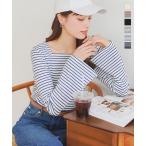 ロンT レディース Tシャツ 長袖 40代 50代 30代 フレアスリーブ スクエアネック リブ C6826