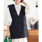 ベスト レディース トップス 40代 50代 30代 ダンボール Vネック 体型カバー 重ね着 ゆったり C6897