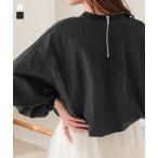 ブラウス レディース トップス 長袖 40代 50代 30代 バックジップ ボリューム袖 シャカシャカ スポーティ C7004