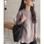 ニット レディース トップス 長袖 40代 50代 30代 クルーネック ラウンドヘム ゆったり C7054