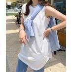 タンクトップ レディース ノースリーブ tシャツ ラウンドカット インナー ショート丈 トップス 40代 C7582
