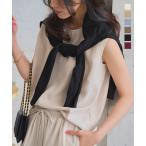 トップス レディース 40代 上品 ノースリーブ ブラウス 50代 バックボタン きれいめ シンプル 黒 C7601