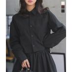 ショッピング神戸 レタス シャツ レディース 長袖 ショート丈 トップス クロップドシャツ ブラウス クロップド丈 40代 50代 白 C7602