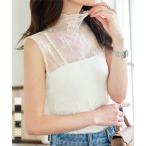 ショッピング神戸 レタス シアートップス ノースリーブ トップス レディース 40代 50代 インナー レース ドット シアー 無地 C7660