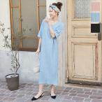 ワンピース レディース カットソー 半袖 春 夏 ワッシャー ロング E2398