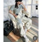 セットアップ Tシャツ レディース 50代 40代 スウェット 夏 ルームウェア クロップド ジョガーパンツ E3530