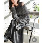 ショッピングサテン ニット レディース セットアップ スカート 低身長さん 40代 マーメイド サテン Petitle プチレ 3点セット フェザー オフショル E3559送料無料