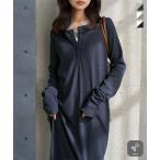 ワンピース レディース 40代 ロングワンピース 長袖 ヘンリーネック マキシワンピース セルフカット E3560