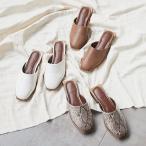 ミュール フラット スクエアソール レディース 靴 シューズ ローヒール リザード パイソン スムース 白 黒 リゾート I2058