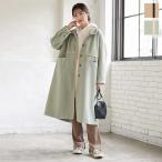 ショッピング神戸 レタス コート レディース アウター 冬 ツイード ロングコート フェイクレザー パイピング 袖タック K1006