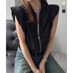 ベスト レディース ジレ ジャケット ブルゾン アウター ジレベスト ノースリーブ 羽織り シャーリング K1363