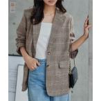 テーラードジャケット レディース アウター 高見え オフィス チェック柄 秋冬 オーバー 羽織り 大人可愛い K1417