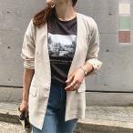 ジャケット リネン ノーカラー 春夏 バックスリット 羽織り 長袖 大人 レディース アウター K947