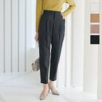 テーパードパンツ ツイル 前開き 起毛ツイル ゆったり 大人 オフィスカジュアル きれいめ バックゴム レディース ボトムス M3039