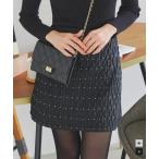 ミニスカート台形スカートドットキル...