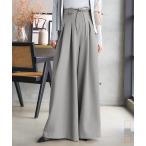 ワイドパンツ レディース スラックス パンツ ボトムス タック ファスナー ハイウエスト 40代 50代 30代 ウエストリボン M4181