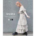 スカート ロング ラブトランジット 双松桃子さんコラボ 裏起毛 ウエストゴム スウェット ティアード 30代 40代 M4206