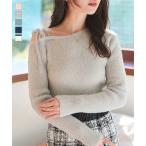 ニットトップス レディース ファー ワンショルダー 20代 30代 40代 セーター フェザー シャギー N1133