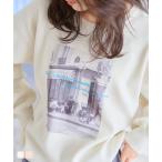 ショッピング神戸 レタス トップス レディース 長袖 40代 ニット セーター フォトプリント プルオーバー 50代 白 カジュアル N1135