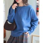 ショッピング神戸 レタス ニット トップス 秋 冬 長袖 丸首 スウェットライク セーター スエット 裏毛 秋トップス 上品 N1210