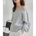 ニット セーター レディース オフショルダー トップス シャギーニット 長袖 オフショル 40代 冬 N1262