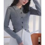ショッピング神戸 レタス カーディガン レディース きれいめ ニット セーター トップス 長袖 ポロカーディガン リブニット N1305