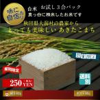 【2008年産新米】あきたこまち　白米　3合パック　　放射能・残留農薬不検出　